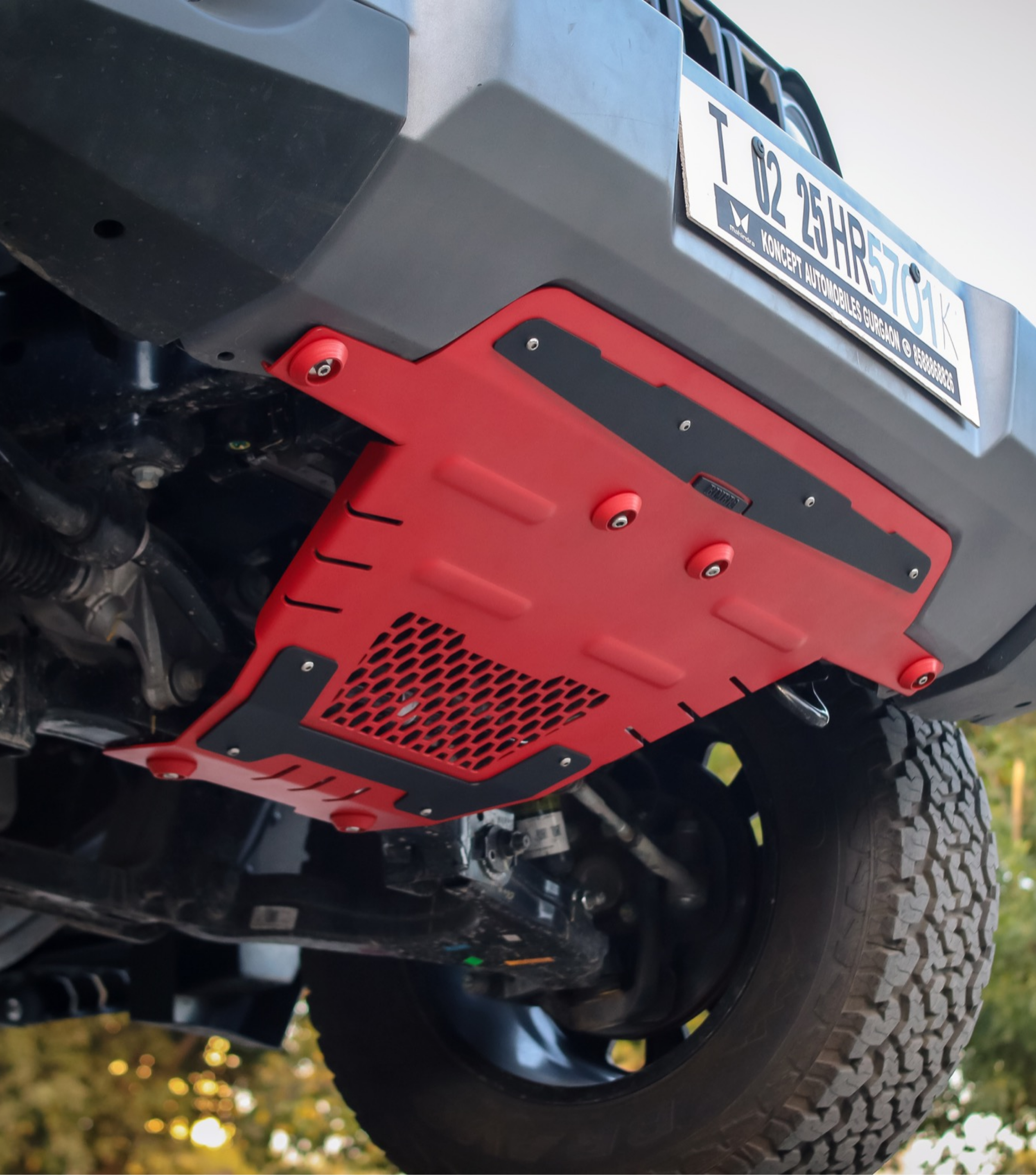 Bimbra Skid Plate Steel (RED) for Thar Roxx