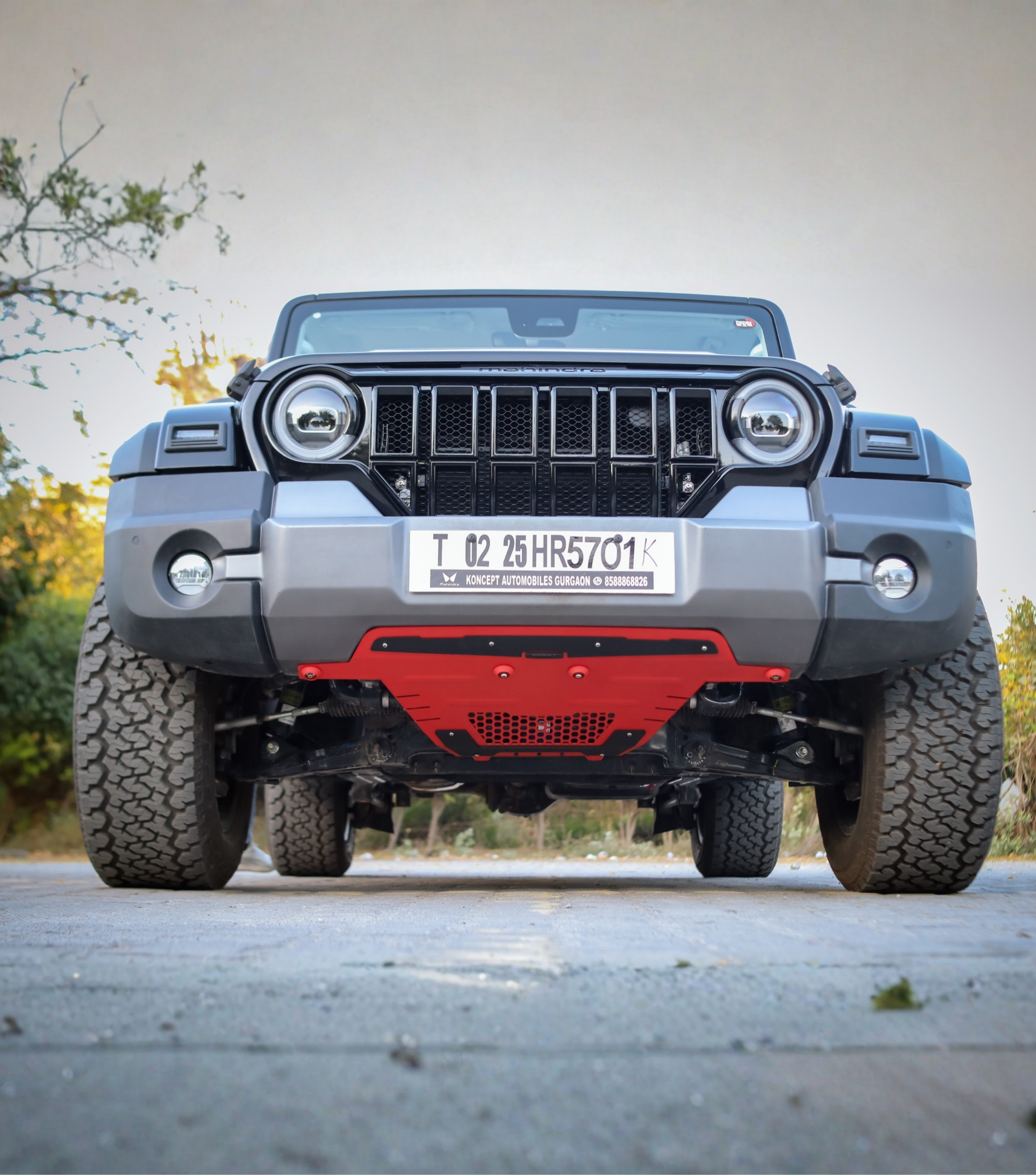 Bimbra Skid Plate Steel (RED) for Thar Roxx