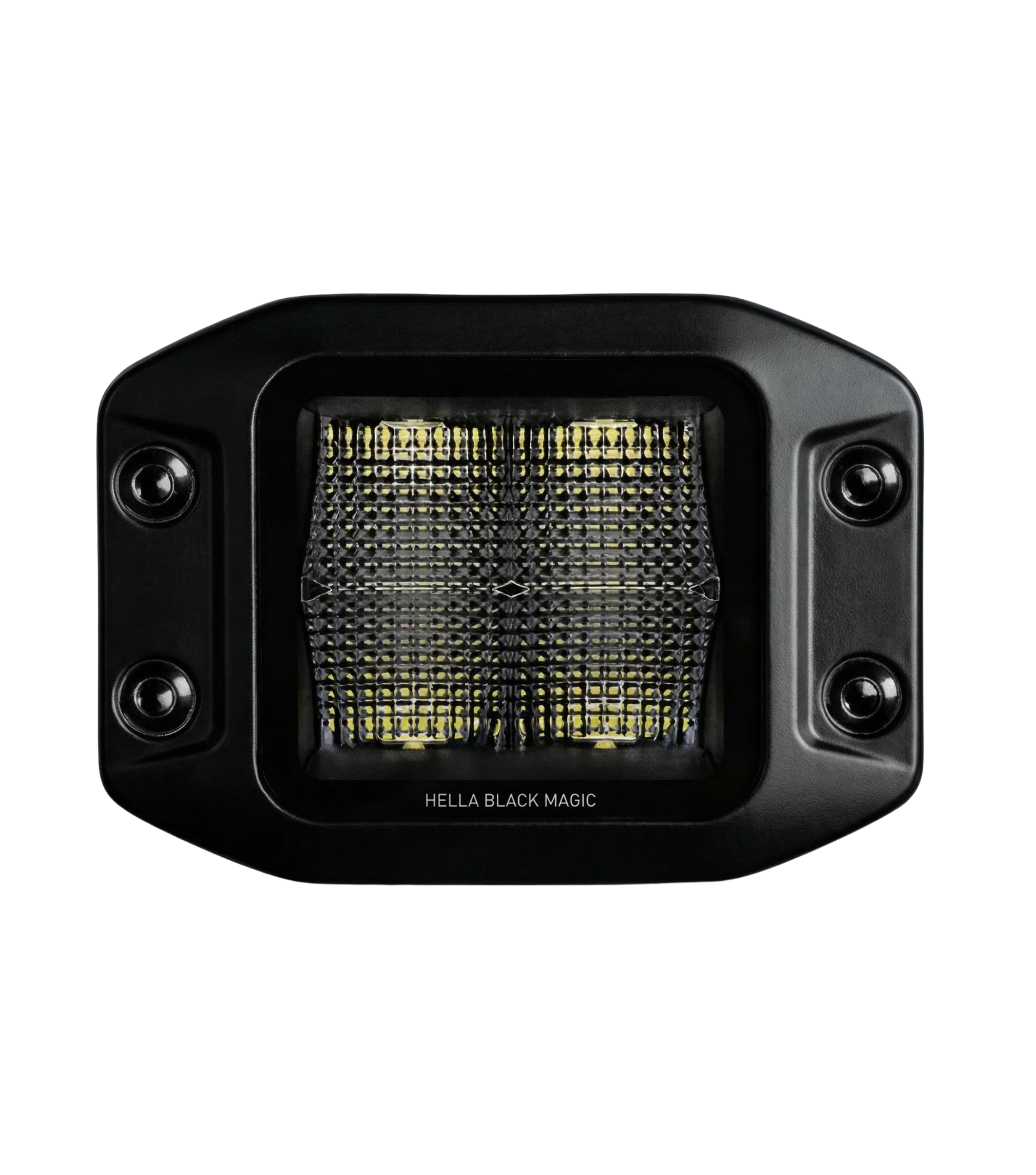Hella Black Magic 3.2” Cube Set Flood Flushed Fitting