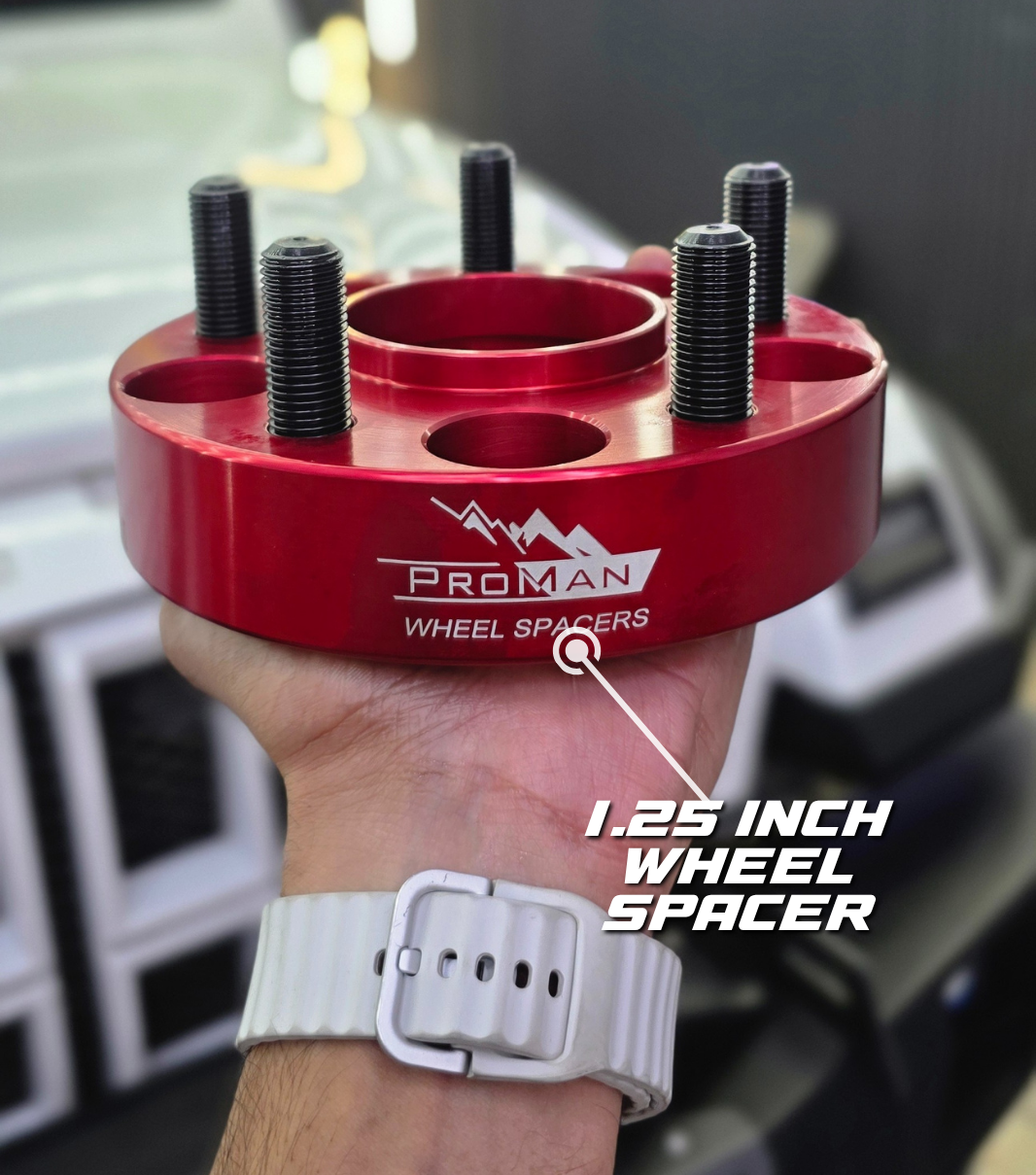 ProMan Wheel Spacer (1.25 Inch) – Red for Thar Roxx Secondary image